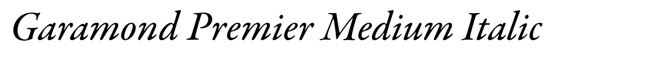 Garamond Premier Medium Italic